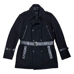 RUDSAK NWT Wool Winter Black Business Casual Trench Pea Coat Mens XL Retail $730